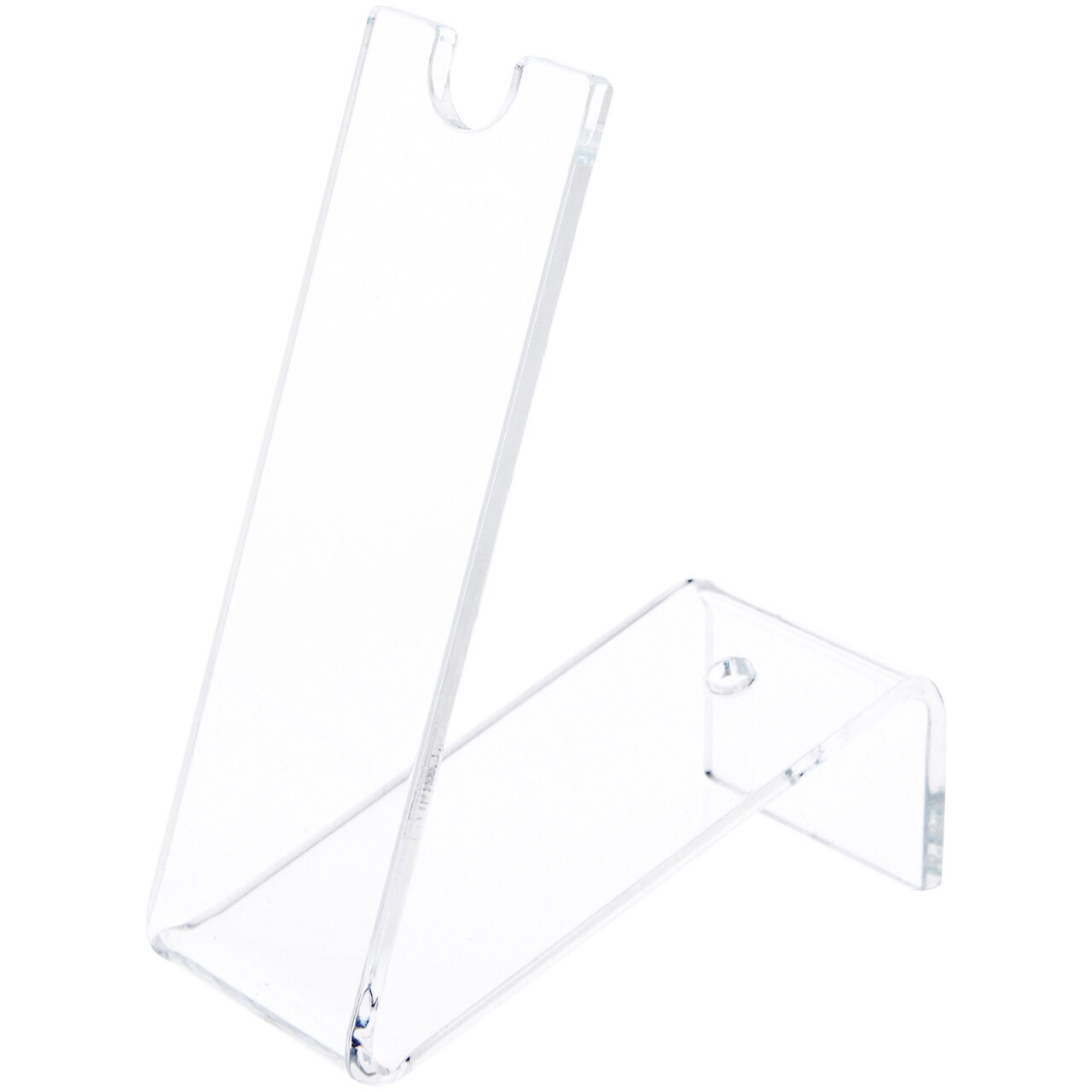 Plymor Clear Acrylic 1 Pen Display Holder (Angled-Front for Label), 4.25" H x 1.5" W x 3.625" D